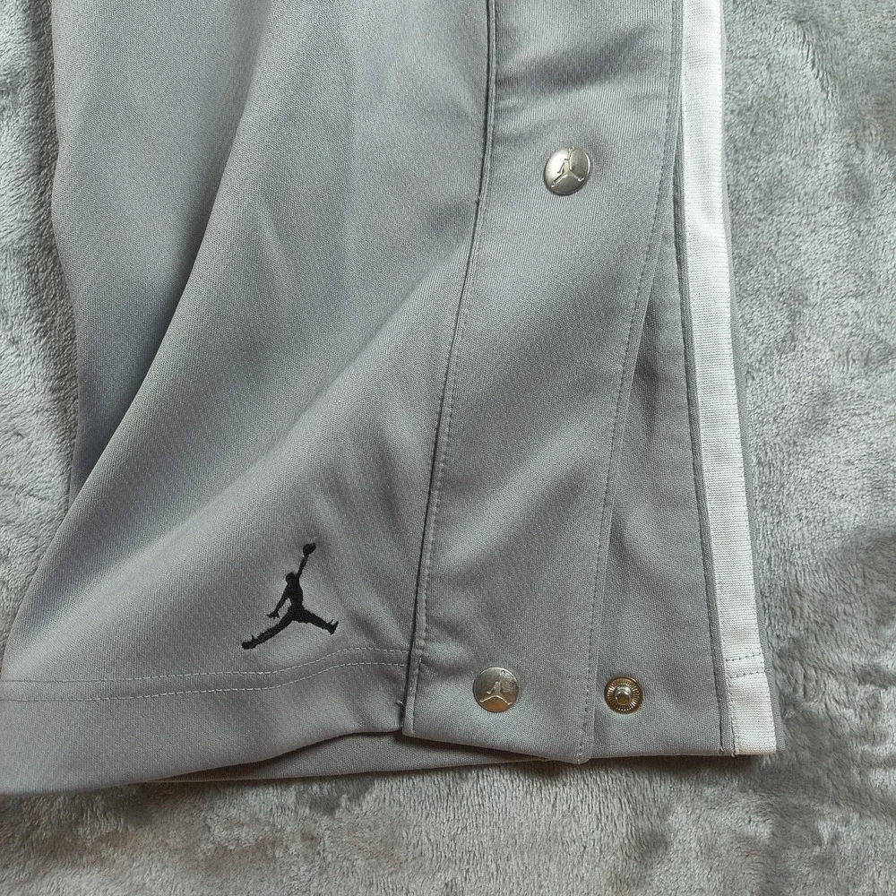 Jordan Track Pants Men Medium Gray Tear Away Basketball Side Snap Nike Gym Train
